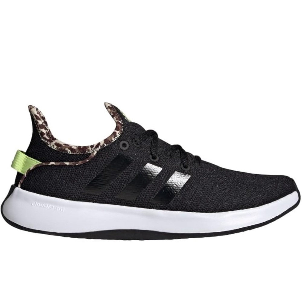 Adidas Cloudfoam Pure Women’s Sneakers Black/Pulse Lime IG3150 Running Shoes. - Picture 2 of 4
